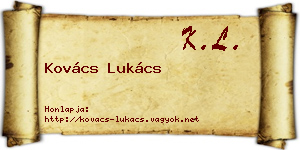 Kovács Lukács névjegykártya