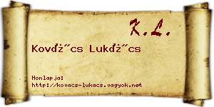 Kovács Lukács névjegykártya